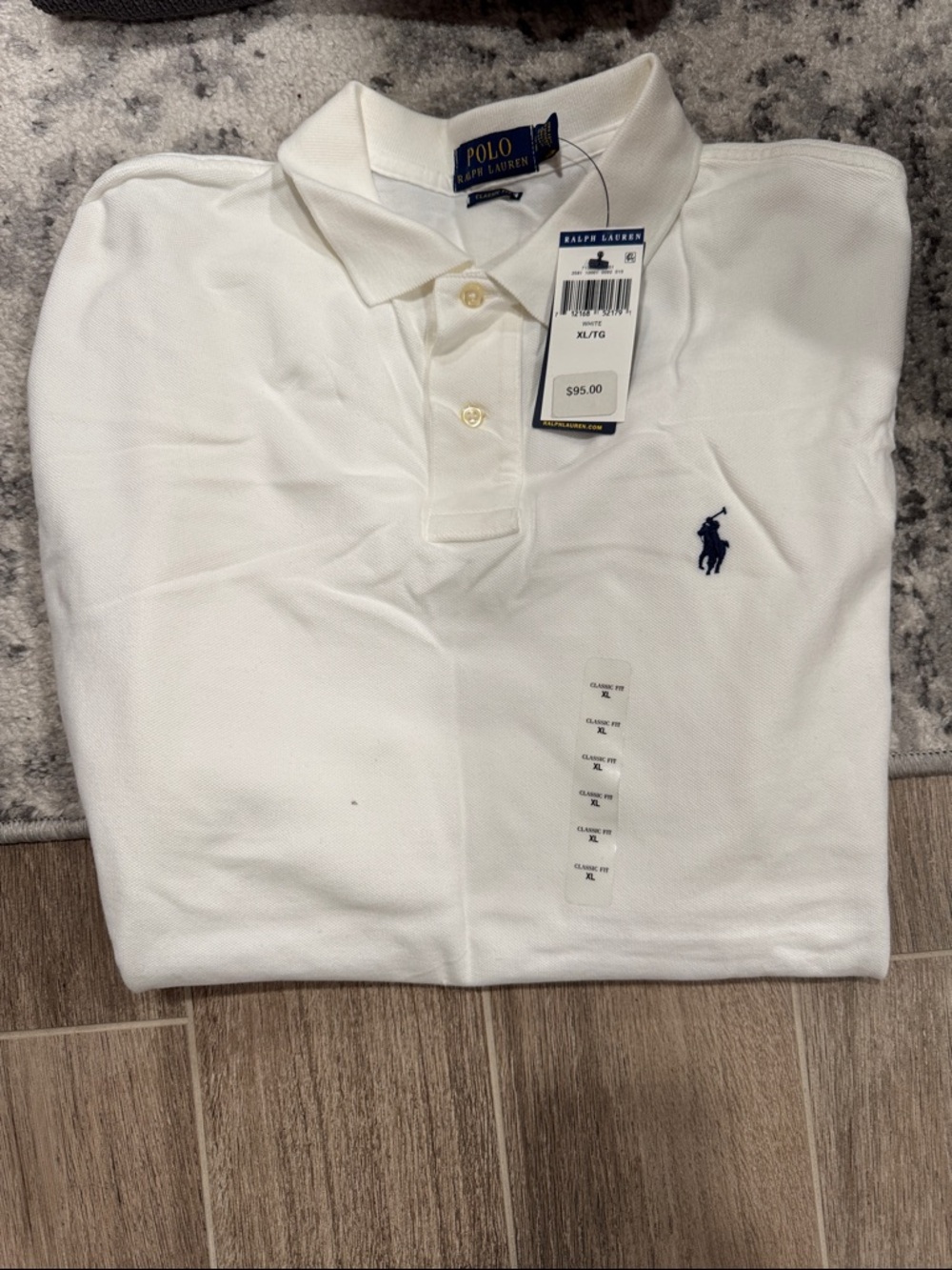 Polo by Ralph Lauren White Polo with Navy Pony Embroidery